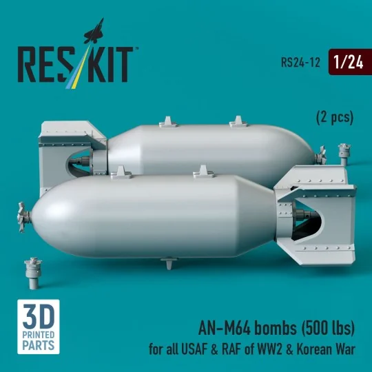 AN-M64 bombs (500 lbs) for all USAF & RAF of WW2 & Korean War (2 pc...