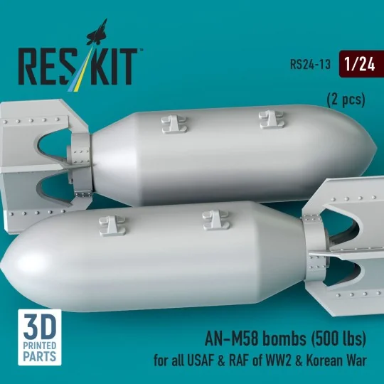 AN-M58 bombs (500 lbs) for all USAF & RAF of WW2 & Korean War (2 pc...