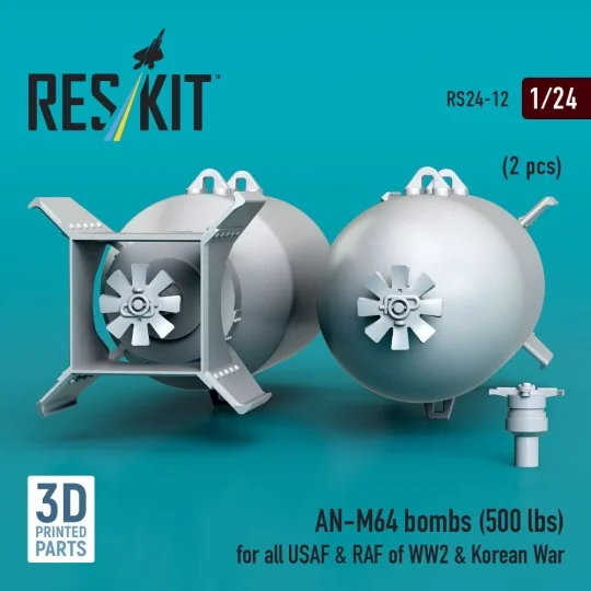 AN-M64 bombs (500 lbs) for all USAF & RAF of WW2 & Korean War (2 pc...