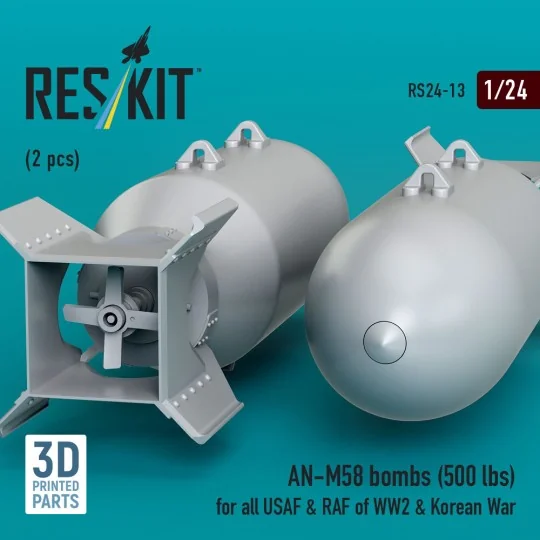 AN-M58 bombs (500 lbs) for all USAF & RAF of WW2 & Korean War (2 pc...