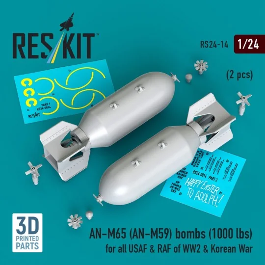 AN-M65 (AN-M59) bombs (1000 lbs) for all USAF & RAF of WW2 & Korean...