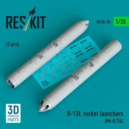 B-13L rocket launchers (2 pcs) (Mi-8/24) (3D printed), 1/35 - ResKi...