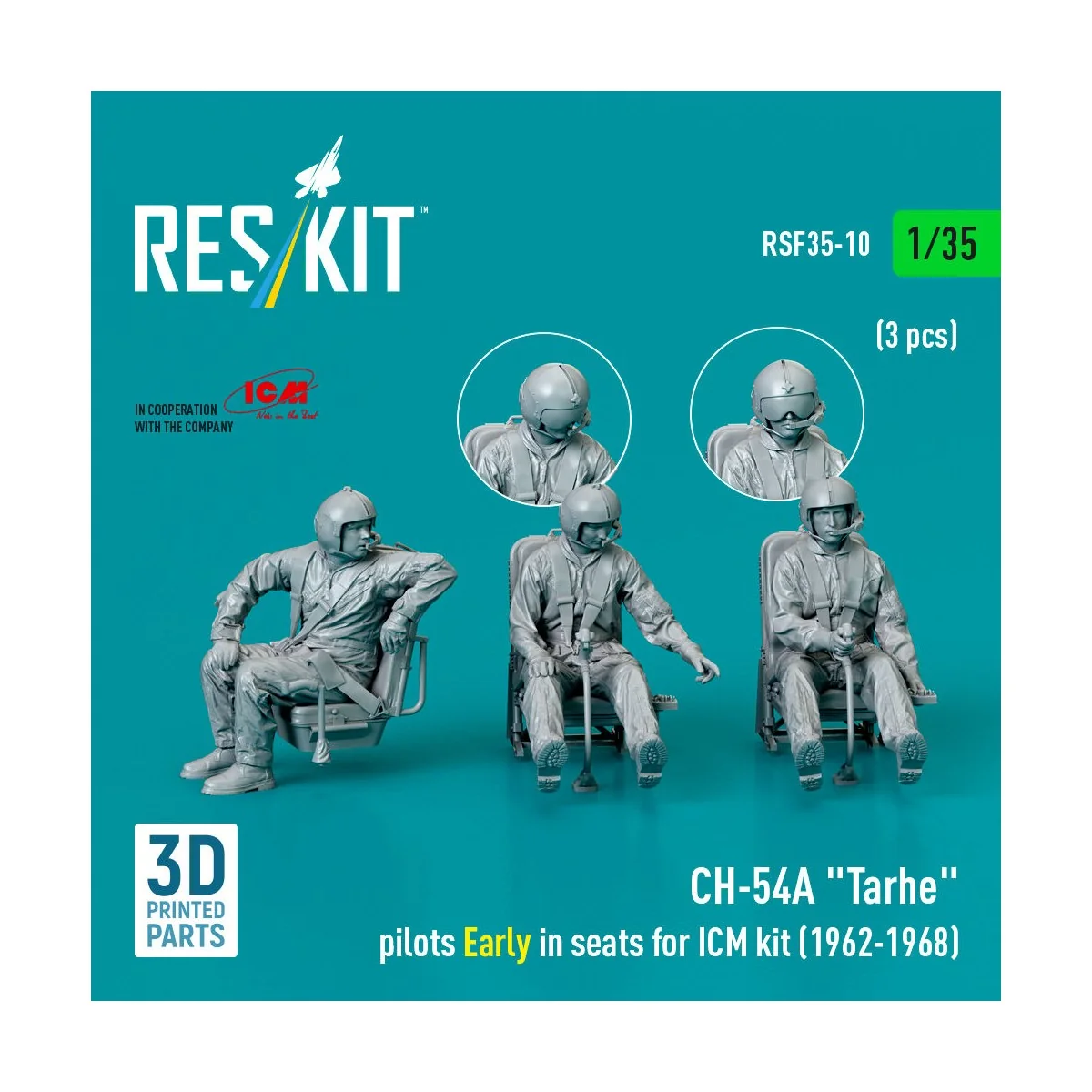 CH-54A Tarhe pilots Early in seats for ICM kit (1962-1968) (3 pcs) ...