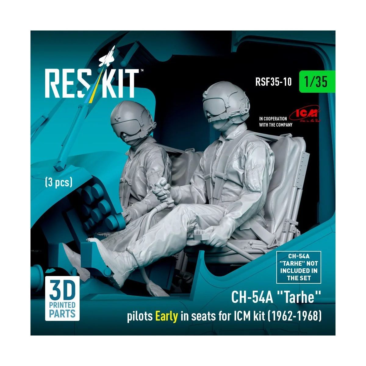 CH-54A Tarhe pilots Early in seats for ICM kit (1962-1968) (3 pcs) ...