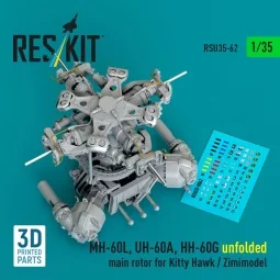 MH-60L, UH-60A, HH-60G unfolded main rotor for Kitty Hawk / Zimimod...