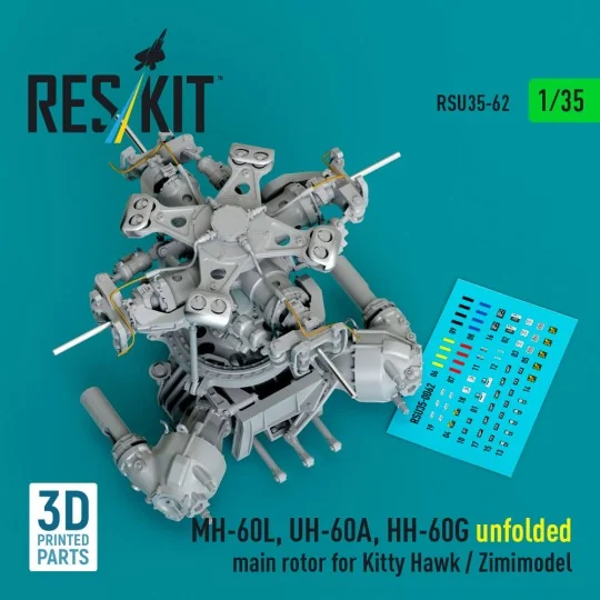 MH-60L, UH-60A, HH-60G unfolded main rotor for Kitty Hawk / Zimimod...