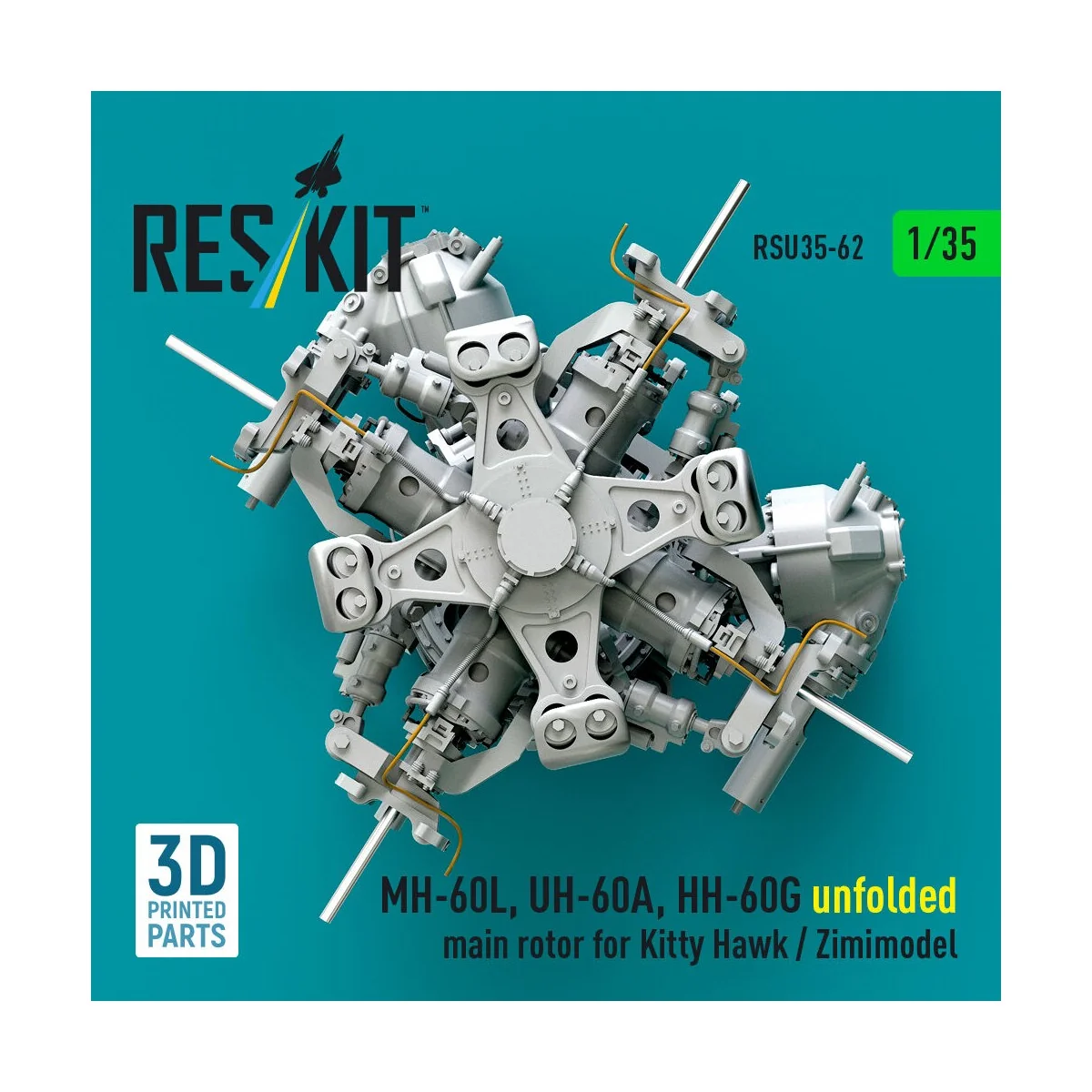 MH-60L, UH-60A, HH-60G unfolded main rotor for Kitty Hawk / Zimimod...