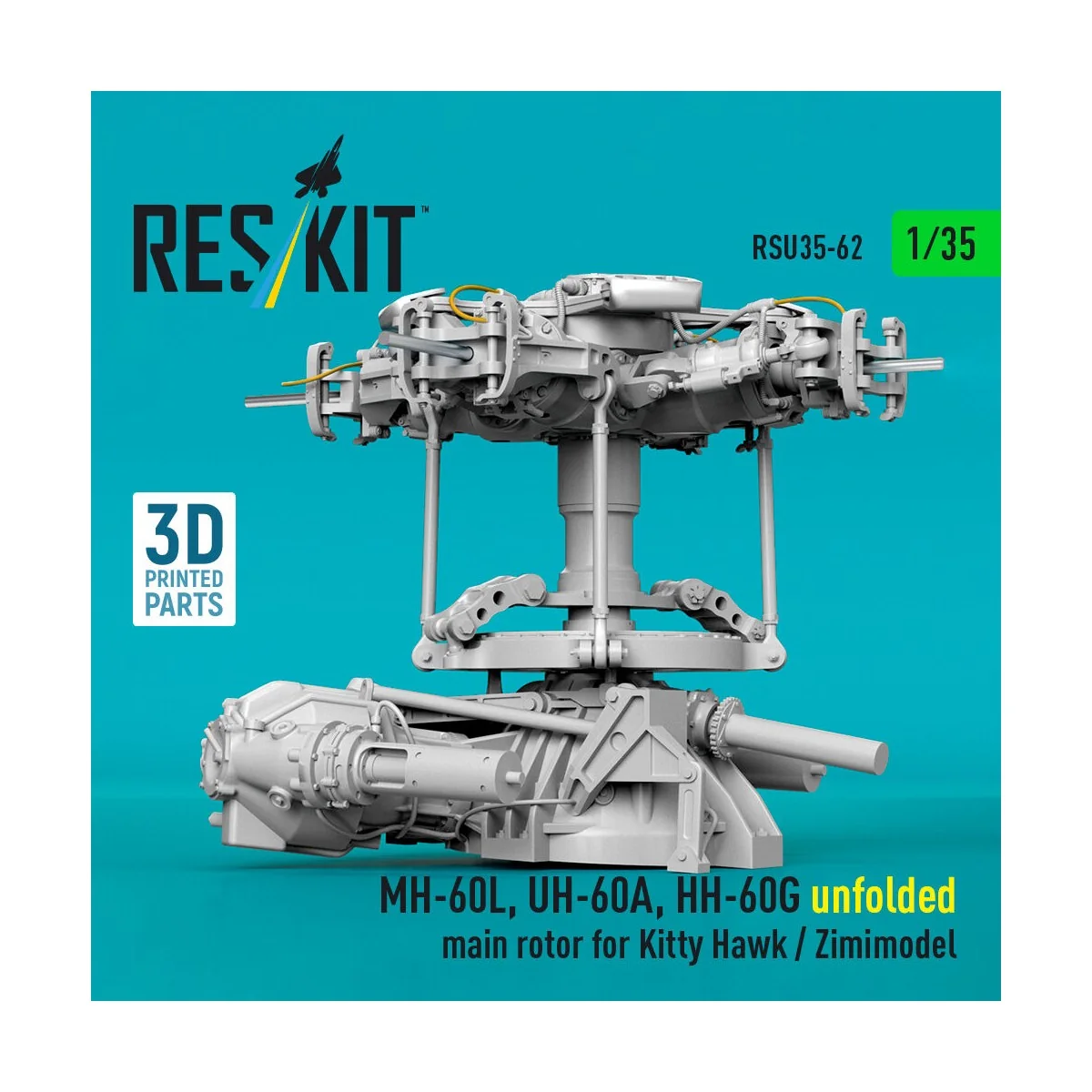 MH-60L, UH-60A, HH-60G unfolded main rotor for Kitty Hawk / Zimimod...