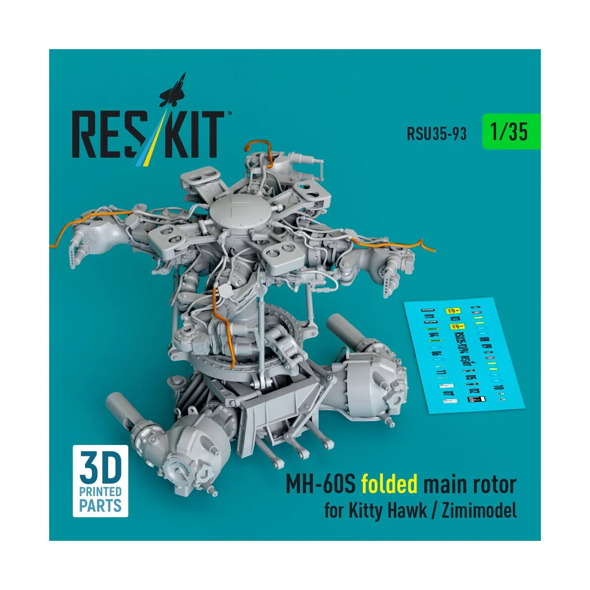 MH-60S folded main rotor for Kitty Hawk / Zimimodel (3D Printed), 1...