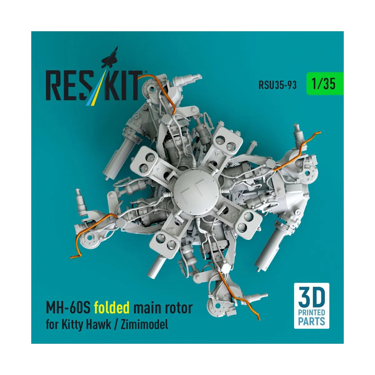 MH-60S folded main rotor for Kitty Hawk / Zimimodel (3D Printed), 1...