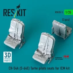 CH-54A (S-64E) Tarhe pilots seats for ICM kit (3 pcs) (3D Printed),...