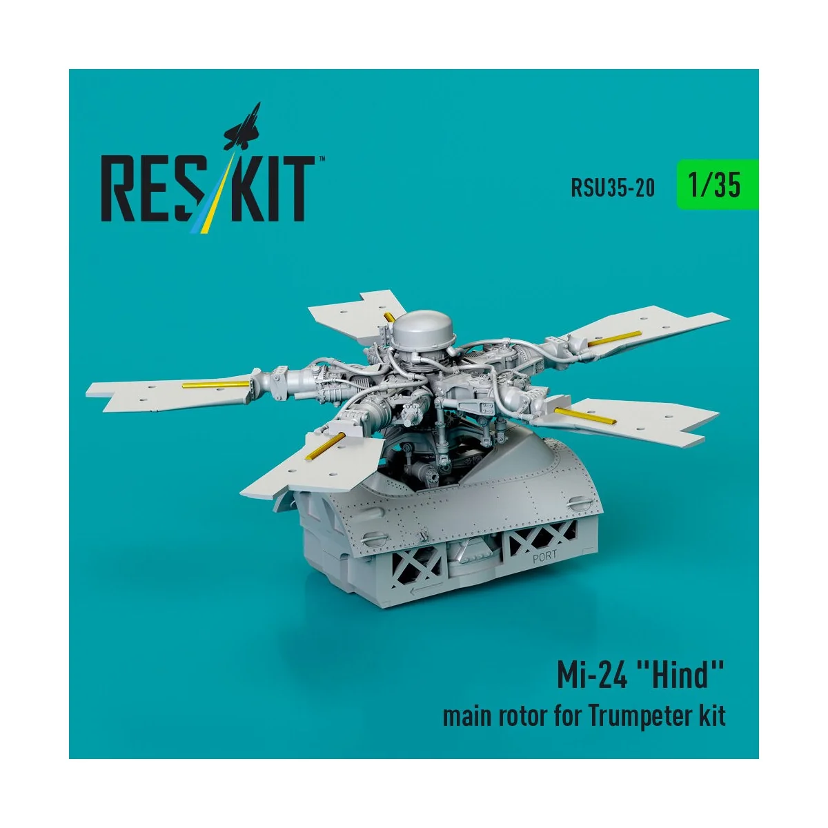 Mi-24 Hind main rotor for Trumpeter kit (3D Printed), 1/35 - ResKit...