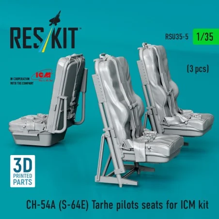 CH-54A (S-64E) Tarhe pilots seats for ICM kit (3 pcs) (3D Printed),...