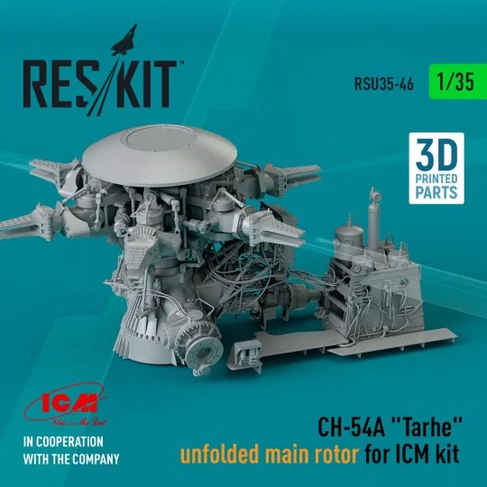 CH-54A Tarhe unfolded main rotor for ICM kit (3D Printed), 1/35 - R...