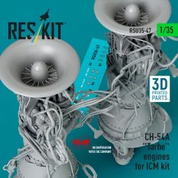 CH-54A Tarhe engines for ICM kit (3D Printed), 1/35 - ResKit Models... 2