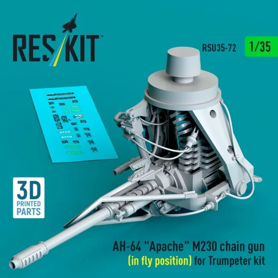 AH-64 Apache M230 chain gun (in fly position) for Trumpeter kit (3D...