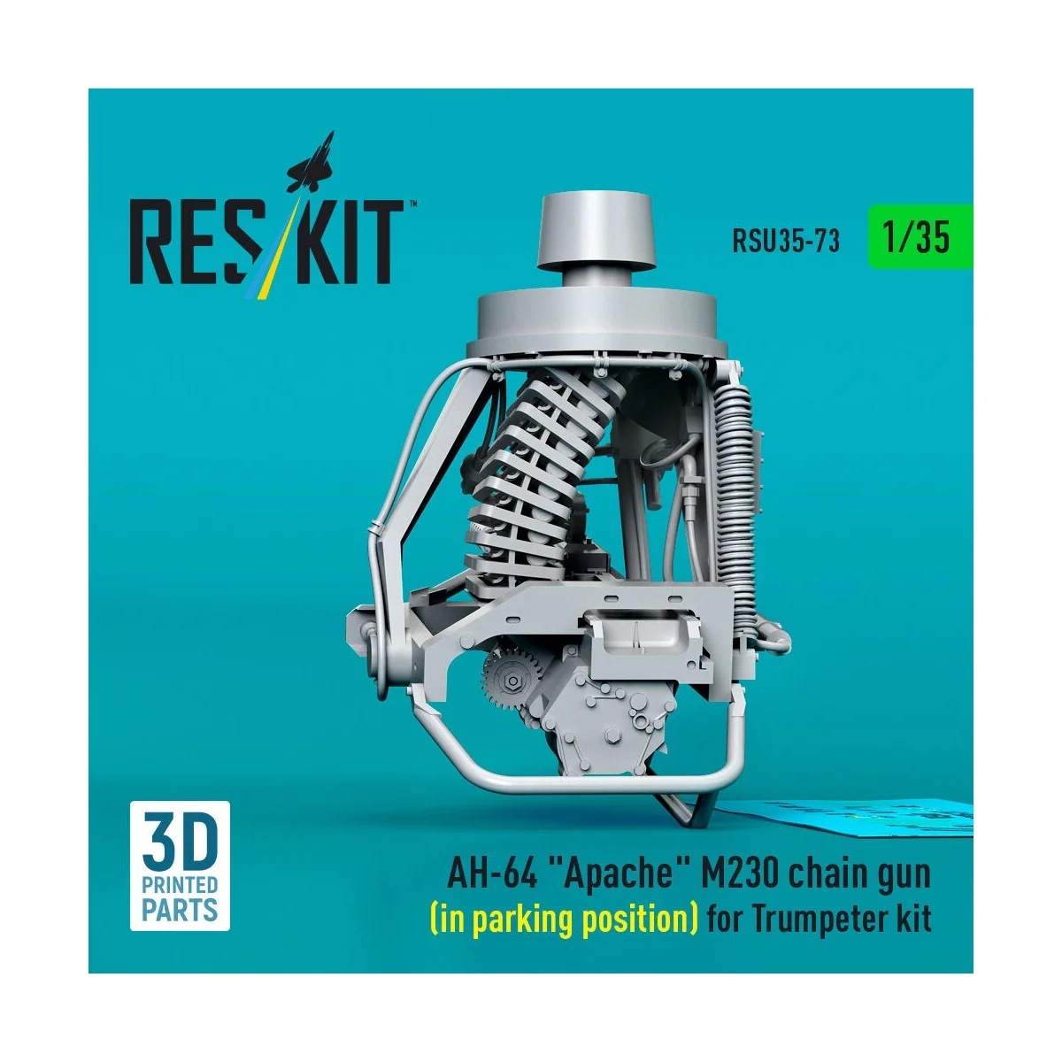 AH-64 Apache M230 chain gun (in parking position) for Trumpeter kit...