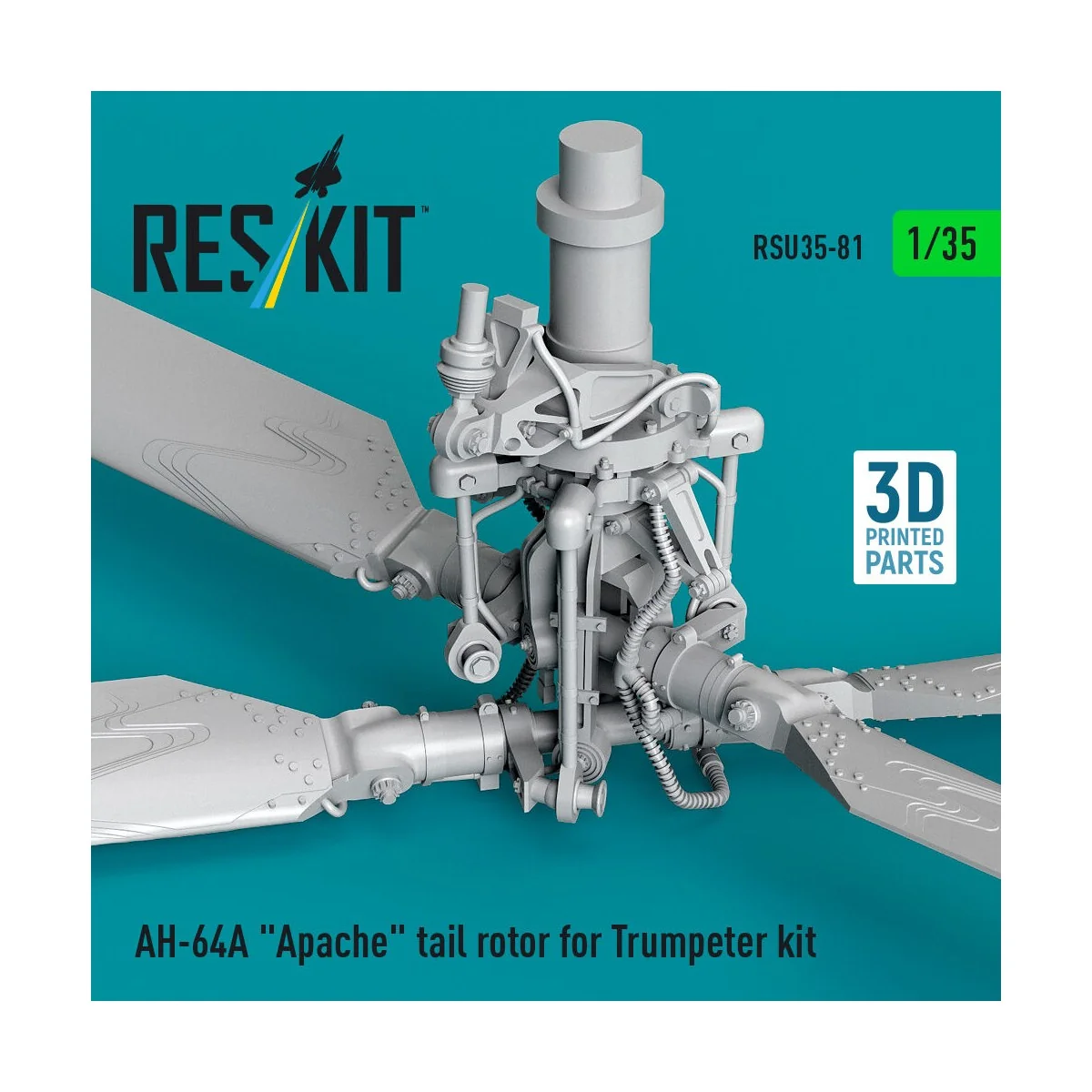 AH-64A Apache tail rotor for Trumpeter kit (3D Printed), 1/35 - Res...
