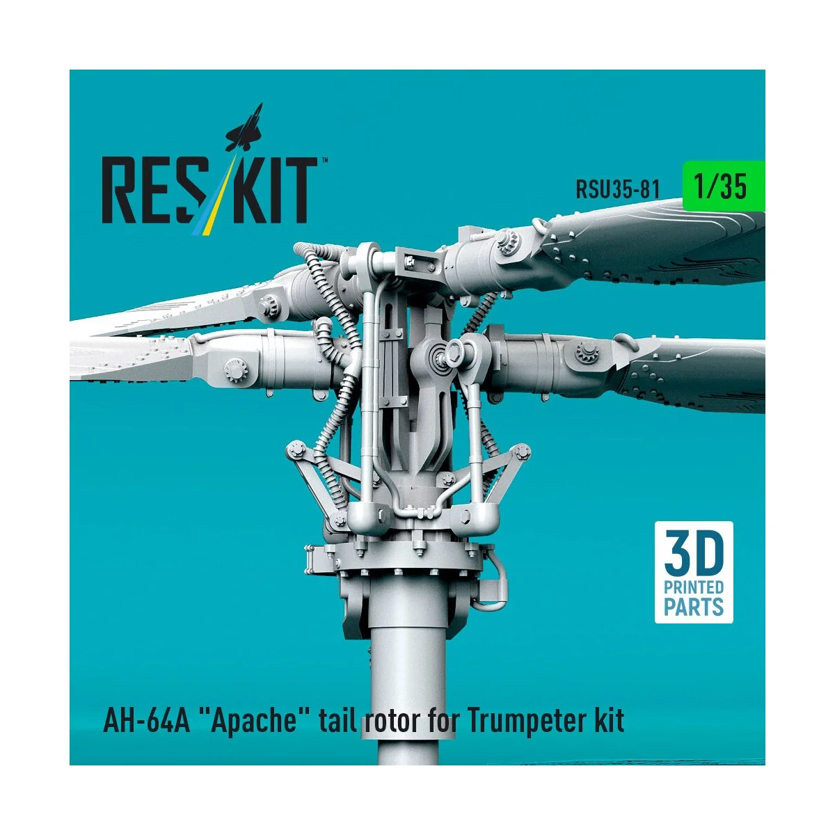 AH-64A Apache tail rotor for Trumpeter kit (3D Printed), 1/35 - Res...