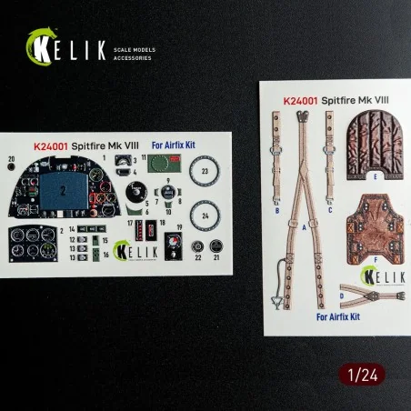 Spitfire Mk VIII interior 3D decals for Airfix kit, 1/24 - Kelik K2...