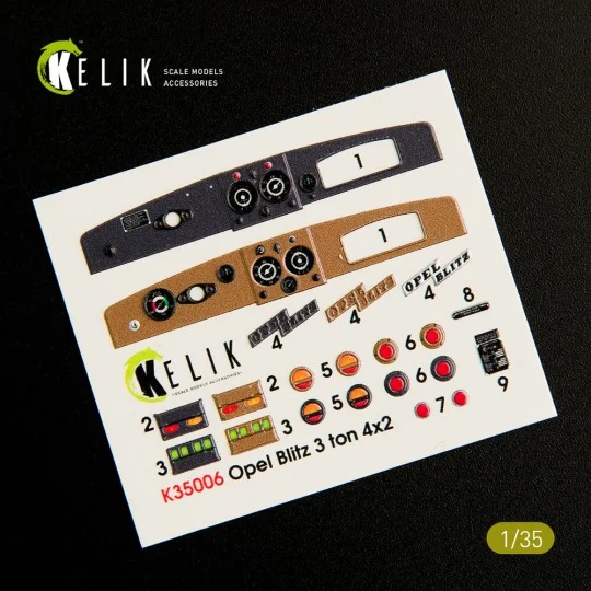 Opel Blitz 3ton 4x2 interior 3D decals for Tamiya kit, 1/35 - Kelik...