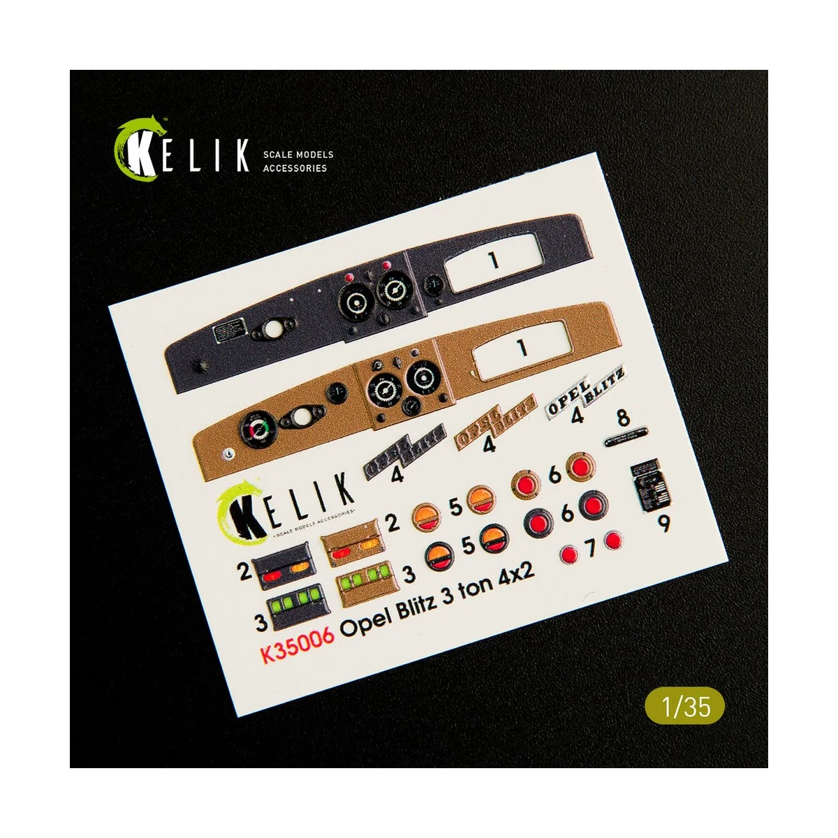 Opel Blitz 3ton 4x2 interior 3D decals for Tamiya kit, 1/35 - Kelik...