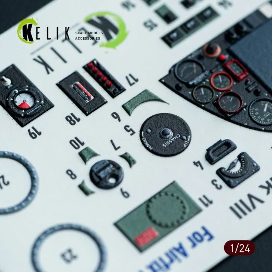 Spitfire Mk VIII interior 3D decals for Airfix kit, 1/24 - Kelik K2...