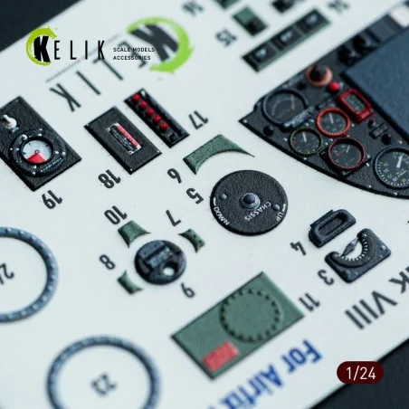 Spitfire Mk VIII interior 3D decals for Airfix kit, 1/24 - Kelik K2...