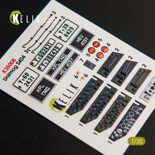 Unimog 404 interior 3D decals for ICM kit, 1/35 - Kelik K35008