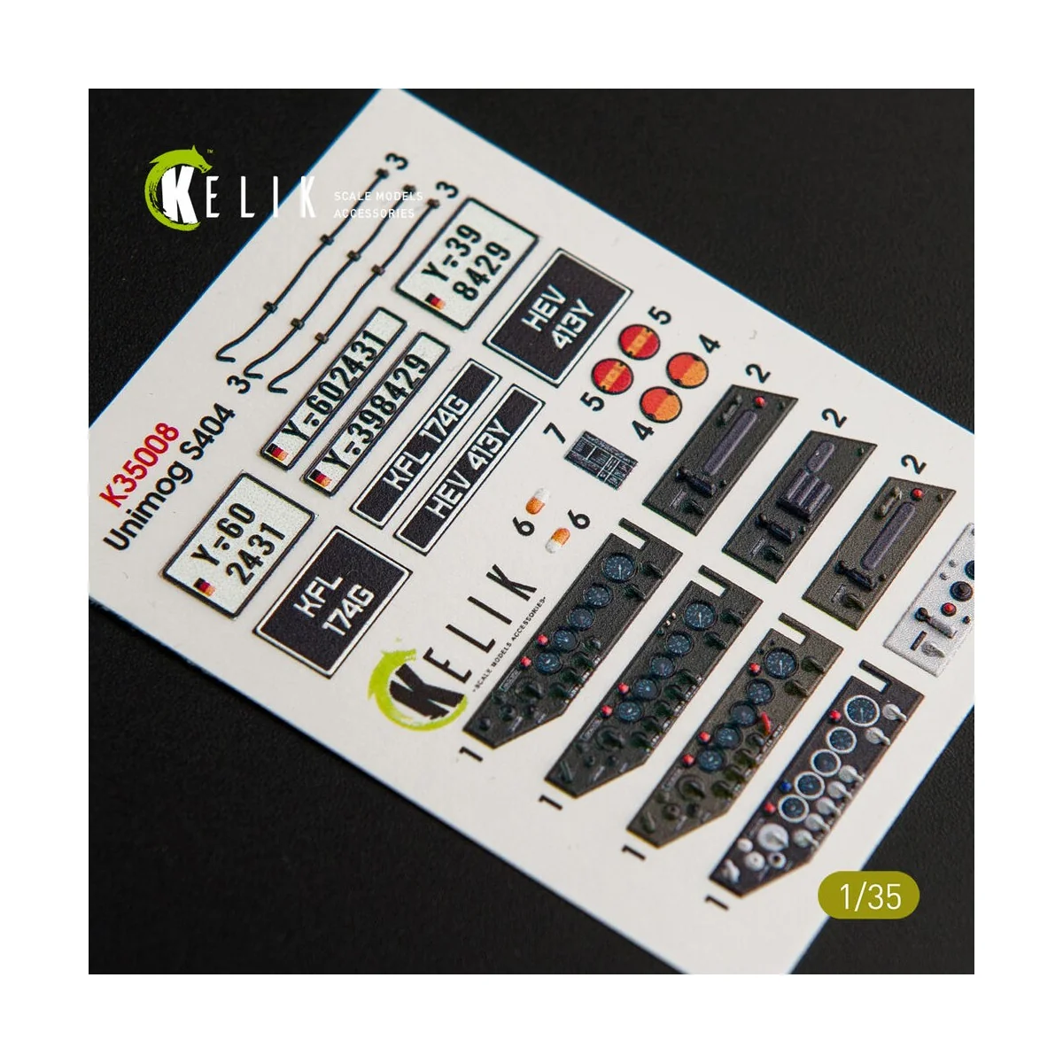 Unimog 404 interior 3D decals for ICM kit, 1/35 - Kelik K35008