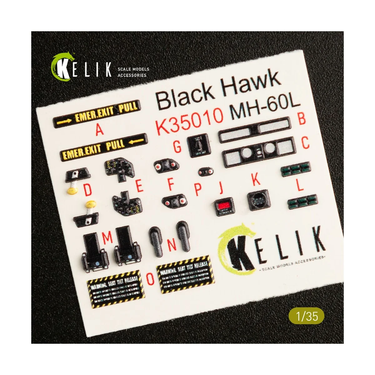 MH-60L Black Hawk interior 3D decals for Kitty Hawk / Zimimodel kit...