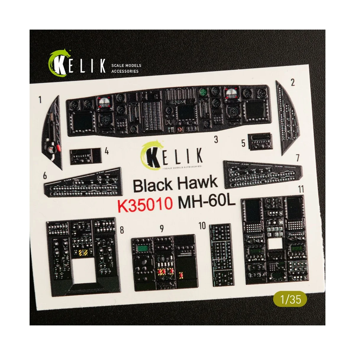 MH-60L Black Hawk interior 3D decals for Kitty Hawk / Zimimodel kit...
