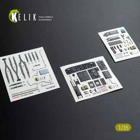 CH-54A Tarhe interior 3D decals for ICM kit, 1/35 - Kelik K35009