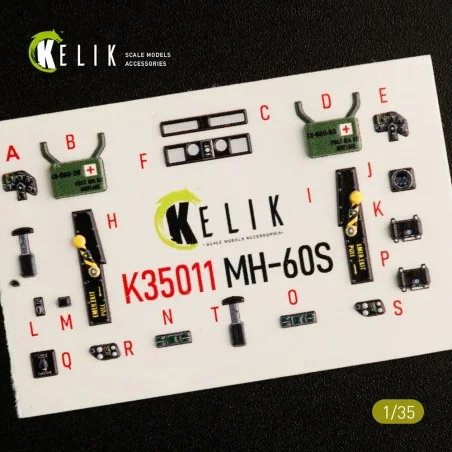 MH-60S Knight Hawk interior 3D decals for Kitty Hawk / Zimimodel ki...