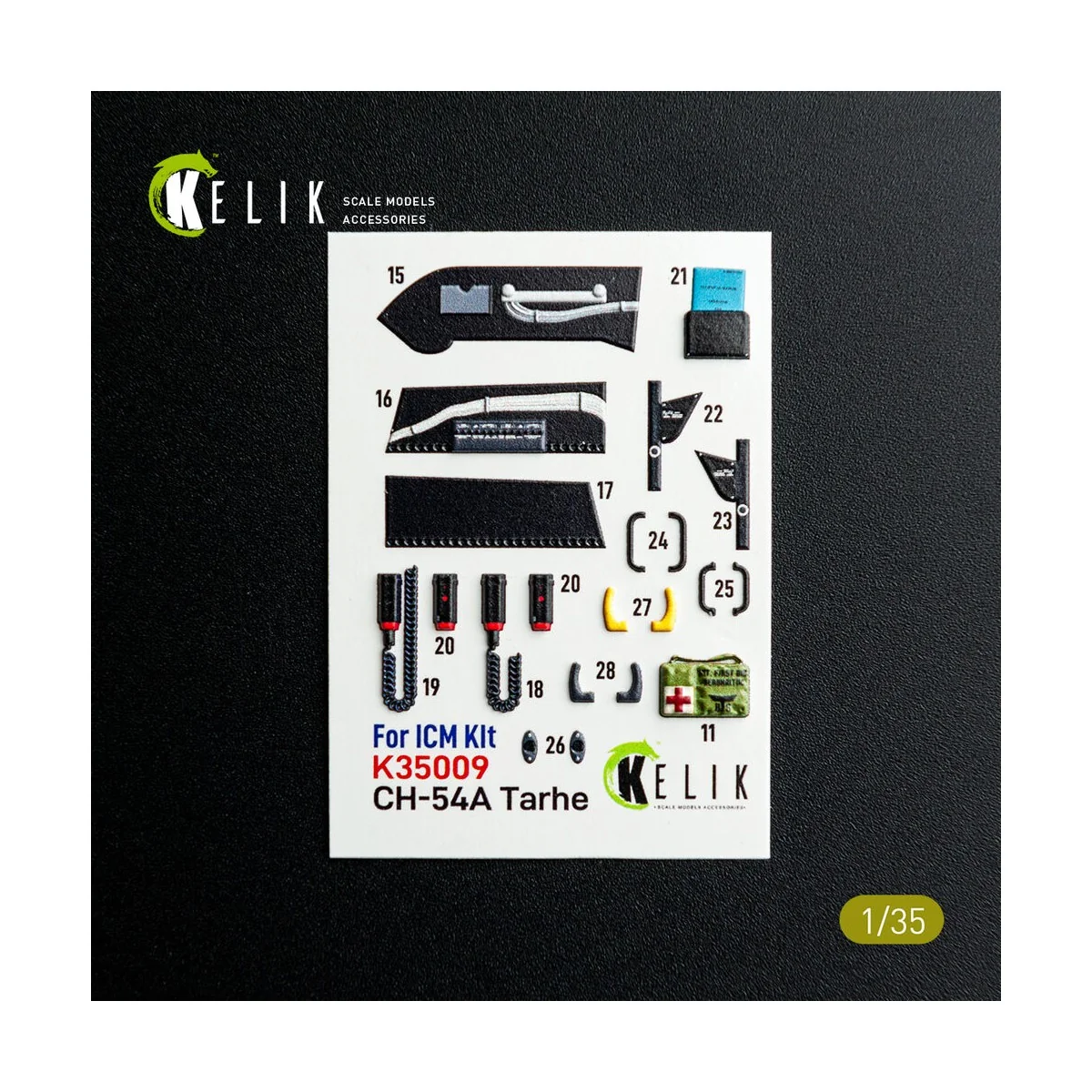 CH-54A Tarhe interior 3D decals for ICM kit, 1/35 - Kelik K35009