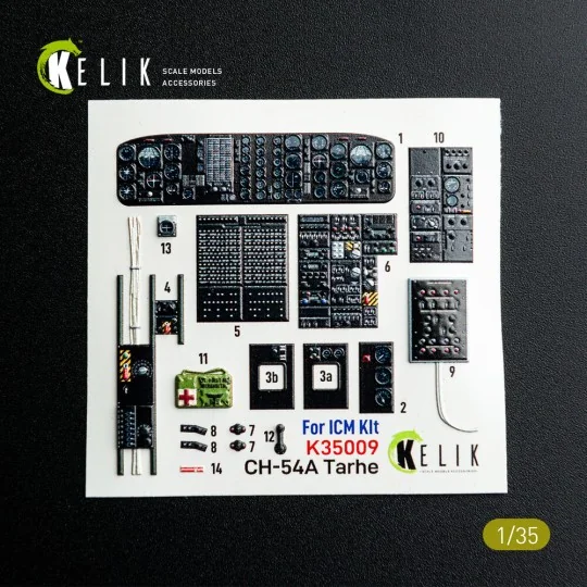 CH-54A Tarhe interior 3D decals for ICM kit, 1/35 - Kelik K35009