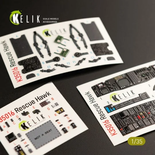 HH-60H Rescue Hawk interior 3D decals for Kitty Hawk / Zimimodel ki...