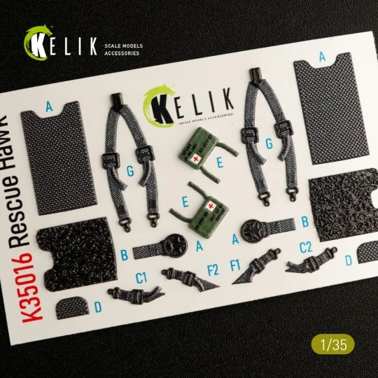 HH-60H Rescue Hawk interior 3D decals for Kitty Hawk / Zimimodel ki...