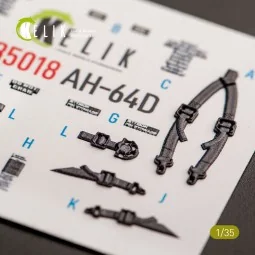 AH-64D Apache interior 3D decals for Takom kit, 1/35 - Kelik K35018 2