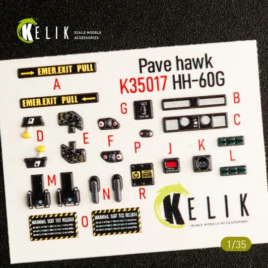 HH-60G Pave Hawk interior 3D decals for Kitty Hawk / Zimimodel kit,...