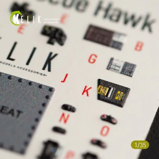 HH-60H Rescue Hawk interior 3D decals for Kitty Hawk / Zimimodel ki...