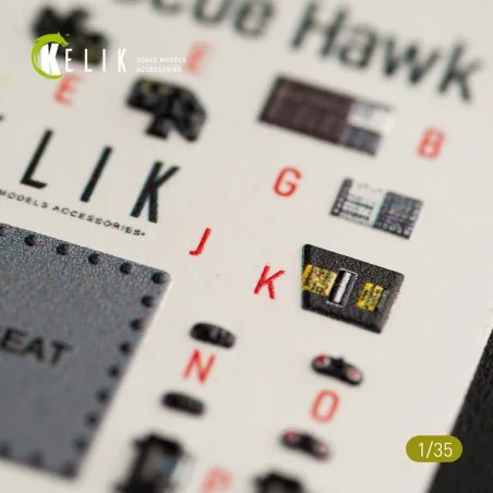 HH-60H Rescue Hawk interior 3D decals for Kitty Hawk / Zimimodel ki...
