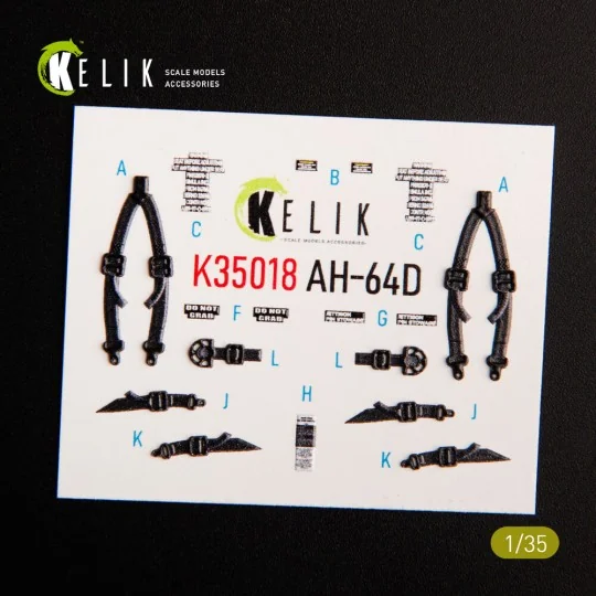 AH-64D Apache interior 3D decals for Takom kit, 1/35 - Kelik K35018