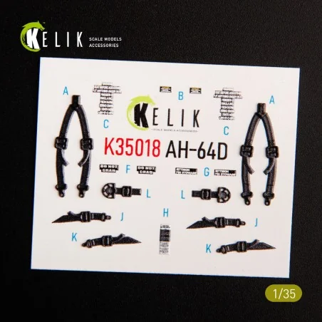 AH-64D Apache interior 3D decals for Takom kit, 1/35 - Kelik K35018