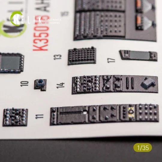 AH-64D Apache interior 3D decals for Takom kit, 1/35 - Kelik K35018