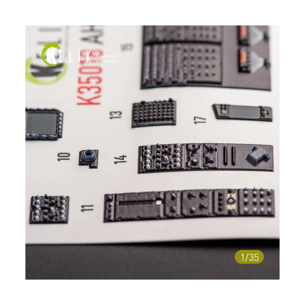 AH-64D Apache interior 3D decals for Takom kit, 1/35 - Kelik K35018