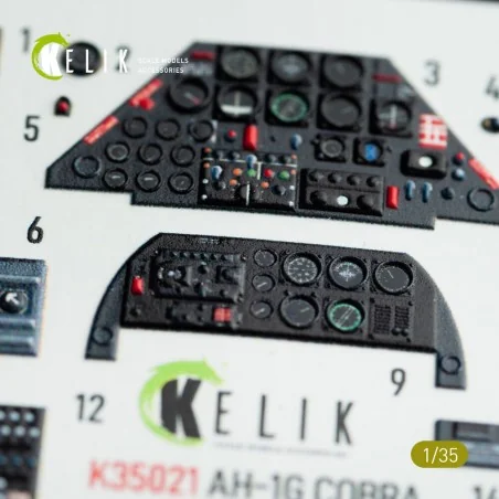 AH-1G Cobra interior 3D decals for ICM kit, 1/35 - Kelik K35021