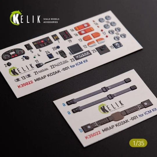 Kozak-001 Ukrainian MRAP 3D decals for ICM kit, 1/35 - Kelik K35022