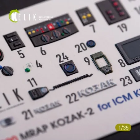 Kozak-2 Ukrainian MRAP 3D decals for ICM kit, 1/35 - Kelik K35020