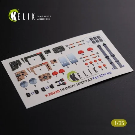 HMMWV M1097 3D Decal for ICM kit, 1/35 - Kelik K35028